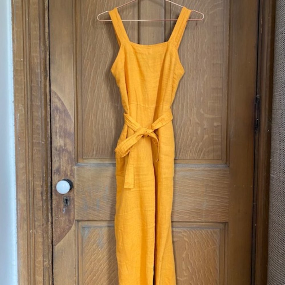 The Linen Square-Neck Jumpsuit Petite 00